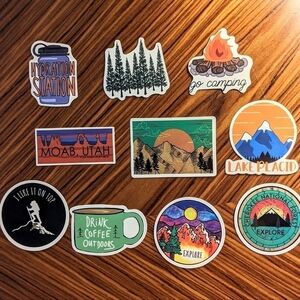Hiking trail adventure inspired outdoor stickers set of 10 pcs New H010
